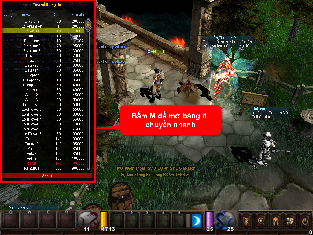 Chức năng chính của Game MU Thần Bí Chức năng chính của Game MU Thần Bí