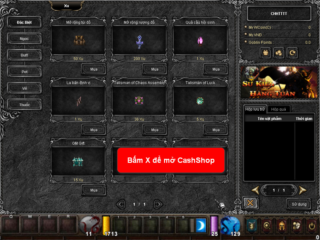 Chức năng chính của Game MU Thần Bí Chức năng chính của Game MU Thần Bí